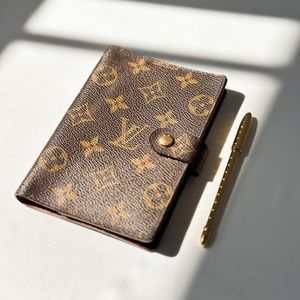 Louis Vuitton Monogram Agenda PM with Gold LV Pen